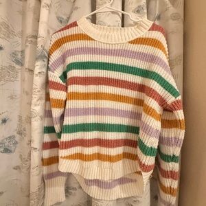 SO Women's Colorful Striped Sweater